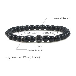 PulseraPulsera de cuentas negras - corona decorativa / bola / cruz