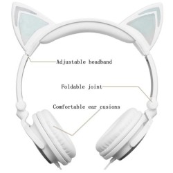AuricularesAuriculares para niños - LED - orejas de gato brillantes - conector de 3,5 mm