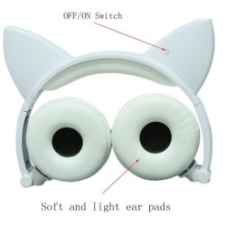 AuricularesAuriculares para niños - LED - orejas de gato brillantes - conector de 3,5 mm