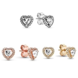 Heart shaped earrings with crystalsEarrings