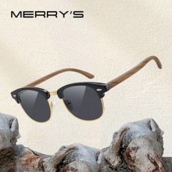 Gafas de solMERRYS - gafas de sol polarizadas clásicas - semi al aire - patillas de madera - UV400