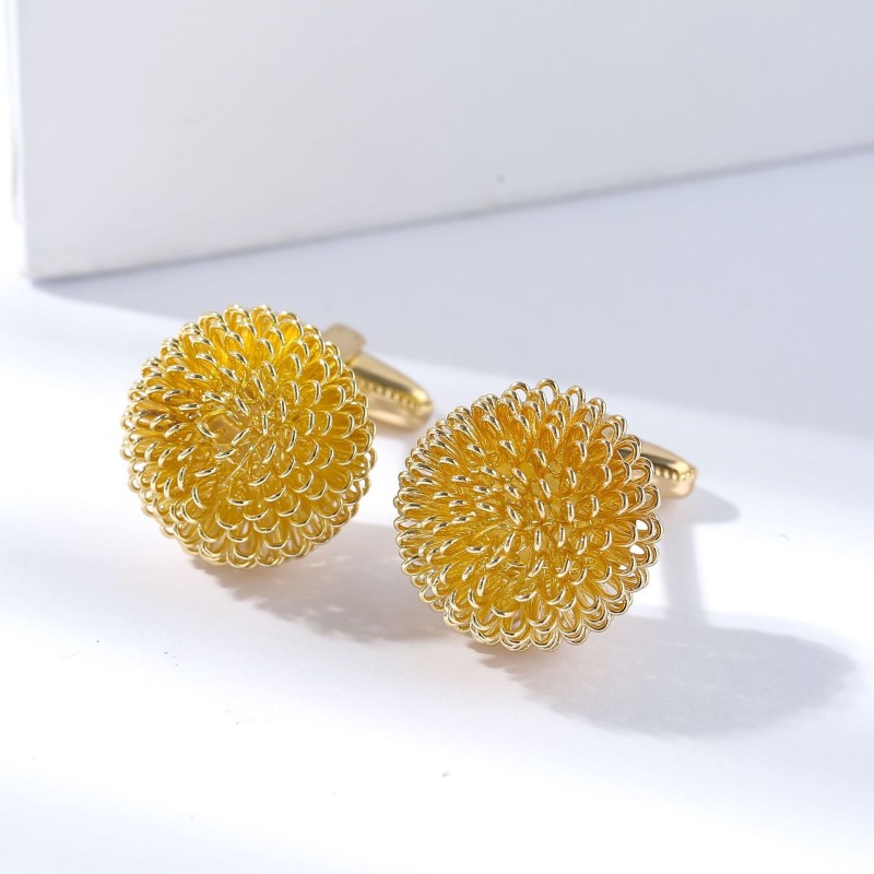 Elegant cufflinks - round flower bombCufflinks