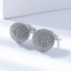 Elegant cufflinks - round flower bombCufflinks