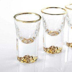 BarChupitos de cristal - con diseño dorado - sin plomo - 10ml