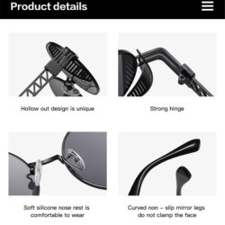 Gafas de solGafas de sol redondas estilo steampunk - montura de metal - UV400