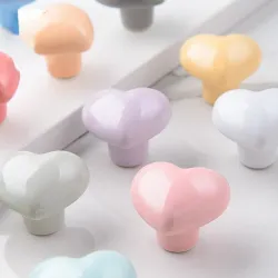 MueblesTiradores para muebles en forma de corazón - pomos de cerámica