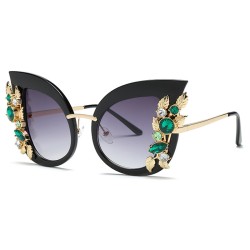 Gafas de solGafas de sol de ojo de gato de moda - hojas decorativas / cristales