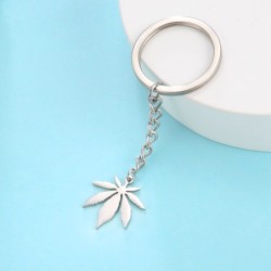 Silver keychain with maple leaf pendantKeyrings