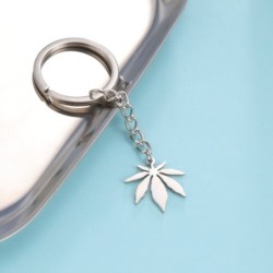 Silver keychain with maple leaf pendantKeyrings