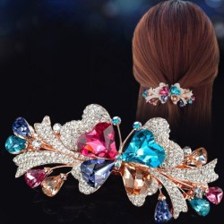 Pinzas de cabelloPinza para el pelo de cristal de colores - flores / mariposas