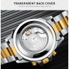 RelojesTEVISE - elegante reloj automático - acero inoxidable - resistente al agua - dorado / negro