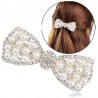 Pinzas de cabelloLazo de cristal con perlas - pinza para el pelo