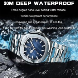 POEDAGAR - elegant Quartz watch - waterproof - stainless steel - whiteWatches