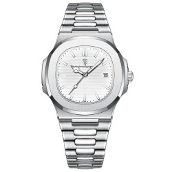 POEDAGAR - elegant Quartz watch - waterproof - stainless steel - whiteWatches