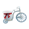 JardínBicicleta blanca de plástico - cesta de flores decorativa - contenedor
