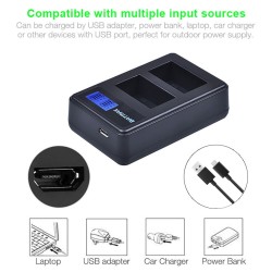 2000mAh NP-FW50 NP FW50 camera battery - LCD USB dual charger - for Sony Alpha a6500 a6300 a6000 - 2 piecesBattery & Chargers