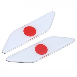 PegatinasPegatina de metal para coche - Bandera de Japón - 2 piezas