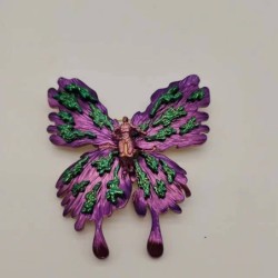 BrochesMariposa colorida / Dios de la guerra - broche vintage chapado en oro