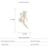 White tulip shaped brooch - with crystalsBrooches