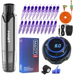 TatuajeKit de tatuaje permanente profesional - bolígrafo giratorio - pantalla LCD