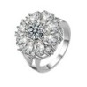 AnillosElegante anillo de plata - flor de cristal