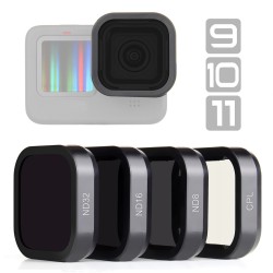 Lentes & filtrosCPL ND8 ND16 ND32 ND - kit de filtros de lentes - para GoPro Hero 11 10 9 Negro