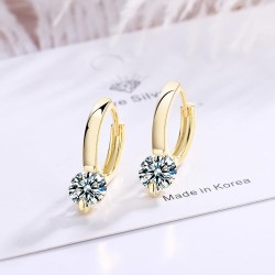 Small round earrings with white crystalsEarrings