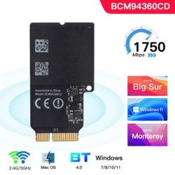 Red1750Mbps - dual band WiFi Bluetooth card - 2.4GHz/5GHz - Broadcom BCM94360CD - wireless module