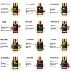 Essentials oils - for diffusers / aromatherapy / bath / massage - 20 pieces - 5mlHumidifiers