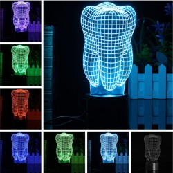 Iluminación de escenarios y eventosLámpara LED 3D Tooth RGB - USB - luz táctil