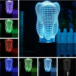 Iluminación de escenarios y eventosLámpara LED 3D Tooth RGB - USB - luz táctil