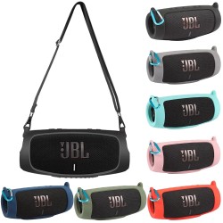 Altavoz BluetoothNew Bluetooth Speaker Case Soft Silicone Cover Skin With Strap Carabiner for JBL Charge 5 Wireless Bluetooth...