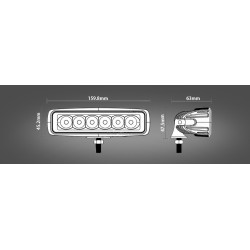 12V - 18W - LED work light for motorcycle - boat - car 4x4 - SUV - ATV - spot / flood lamp - 2 piecesLED light bar