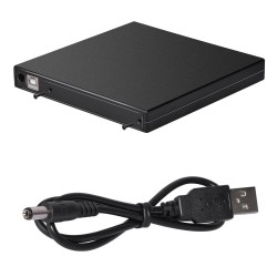 Almacenamiento externoUSB 2.0 de 12,7 mm - Caja de DVD/CD-ROM - Unidad de disco óptico SATA a SATA - Caja externa
