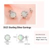 Small stud earrings with round opal - 925 sterling silverEarrings