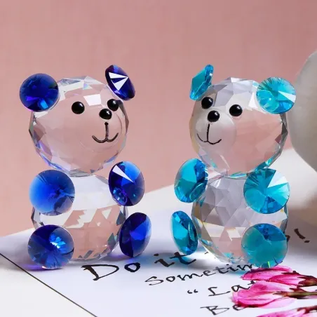 Estatuas & esculturasOso de cristal colorido - estatuilla - miniatura