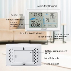 MediciónTermómetro inalámbrico con pantalla táctil - interior / exterior