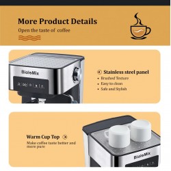BioloMix - coffee maker machine - for espresso / cappuccino / latte / mocha - with milk frother - 20 BarBar supply