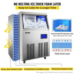 CocinaMáquina para hacer cubitos de hielo profesional - máquina eléctrica - limpieza automática