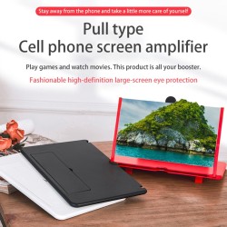Accesorios12 pulgadas / 14 pulgadas - Lupa de pantalla de teléfono 3D - Amplificador HD - con soporte plegable