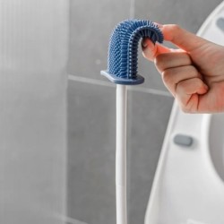 Silicone TPR Toilet Brush and Holder Toilet Bowl Brush with Holder Set Wall Hanging Toilet Brush Silicone Bristles for FloorHome