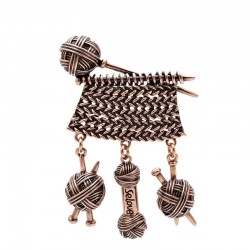 BrochesBola de tejido / hilo - broche vintage