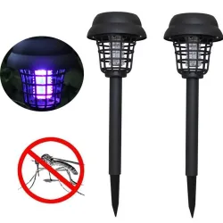 Control de insectosLámpara LED solar antimosquitos para jardín (2 unidades)