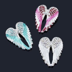 Crystal angel wings brooch - rhinestone guardian angel pinBrooches