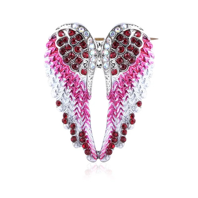 Crystal angel wings brooch - rhinestone guardian angel pinBrooches