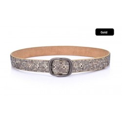 Women's punk rivet leather belt - vintage pin buckle jeans waistbandBelts