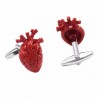 3D Red heart stainless steel cufflinksCufflinks