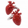 3D Red heart stainless steel cufflinksCufflinks