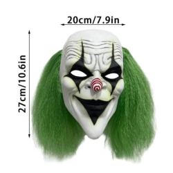 Green hair skeleton joker mask - Scary luminous clown headMasks
