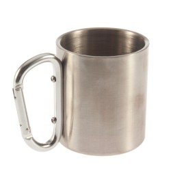 Outdoor & Campingtaza de acampada de acero inoxidable - taza - carabinero de aluminio - 180ml